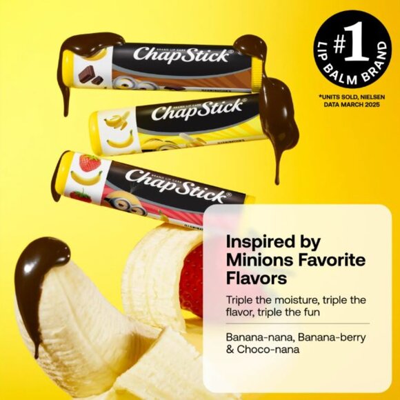 ChapStick Illuminations Minions Banana-Nana Lip Balm, Lip Care 3-Pack Lot of 3 - Picture 4 of 4